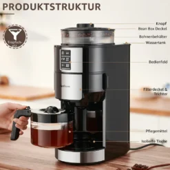 Kompakte Kaffeemaschinen Mit Mahlwerk Filterkaffeemaschine Kaffeemaschine Mit Mühle Für Bohnenkaffee Und Kaffeepulver 2/4/6 Tassen, Schwarz 14 Kompakte Kaffeemaschinen Mit Mahlwerk Filterkaffeemaschine Kaffeemaschine Mit Mühle Für Bohnenkaffee Und Kaffeepulver 2/4/6 Tassen, Schwarz -Haushalts Verkauf a6fd5ffcb422e495f339edd221c62ddc