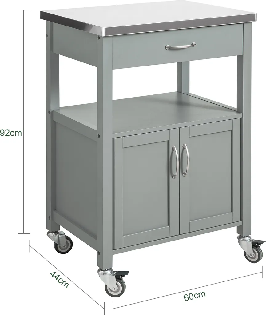 SoBuy FKW22-HG Küchenwagen Mit Edelstahlplatte Küchenrollwagen Servierwagen Rollwagen Getränkewagen Fürs Büro BHT Ca.: 60x92x44cm 5 SoBuy FKW22-HG Küchenwagen Mit Edelstahlplatte Küchenrollwagen Servierwagen Rollwagen Getränkewagen Fürs Büro BHT Ca.: 60x92x44cm – Bild 5