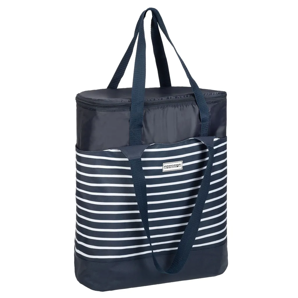 Strandtasche 2 In 1 Kühltasche + SchultertascheAHOI Blau Weiß - Navy 2 Strandtasche 2 In 1 Kühltasche + SchultertascheAHOI Blau Weiß - Navy – Bild 2