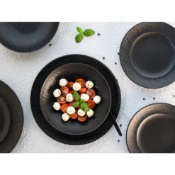 CreaTable 33320 Tafelservice Rondo Schiefer Für 6 Personen, Steinzeug, Schwarz (1 Set, 12-teilig) -Haushalts Verkauf adf9345cdee657cff85fb35757bafbc5