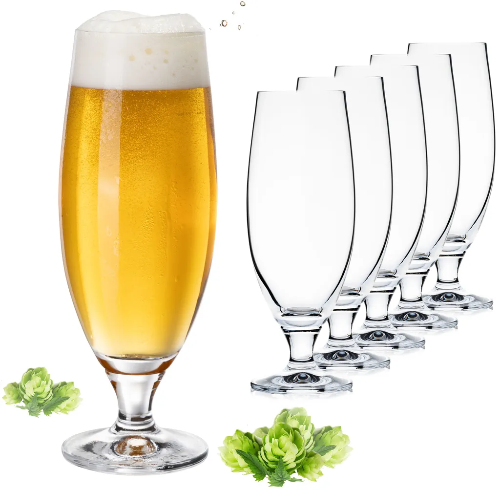 Bierkelche 500ml (max. 580ml) Set 6-Teilig Bierglas Weizengläser Aus Crystalline Glas 1 Bierkelche 500ml (max. 580ml) Set 6-Teilig Bierglas Weizengläser Aus Crystalline Glas