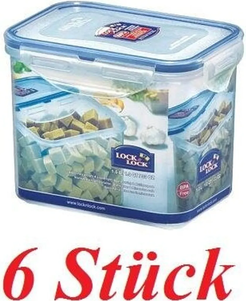 Lock & Lock Frischhaltedosen Set 6-teilig HPL812 Je 1,0 Liter 1 Lock & Lock Frischhaltedosen Set 6-teilig HPL812 Je 1,0 Liter