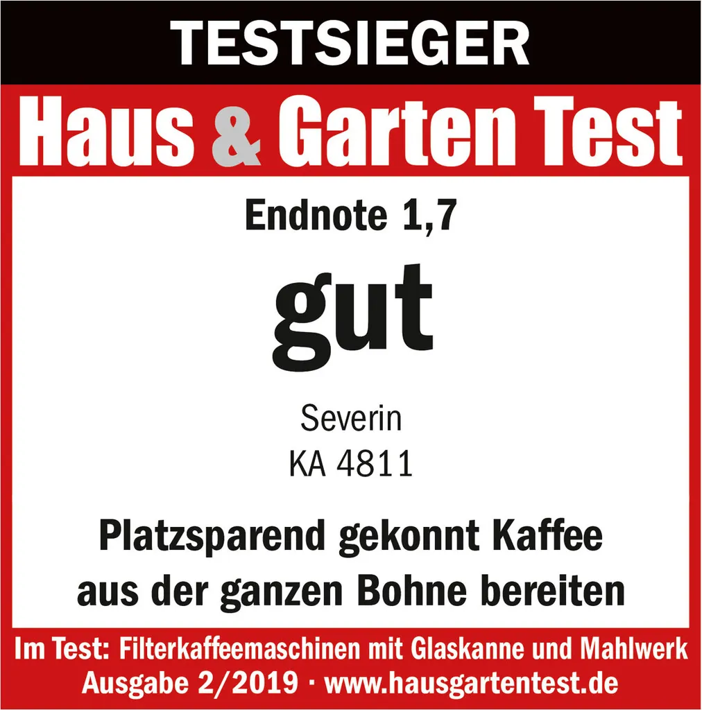 Severin KA 4811 Filterkaffeemaschine Mit Mahlwerk Für 6 Tassen Edelstahl Schwarz 20 Severin KA 4811 Filterkaffeemaschine Mit Mahlwerk Für 6 Tassen Edelstahl Schwarz – Bild 20