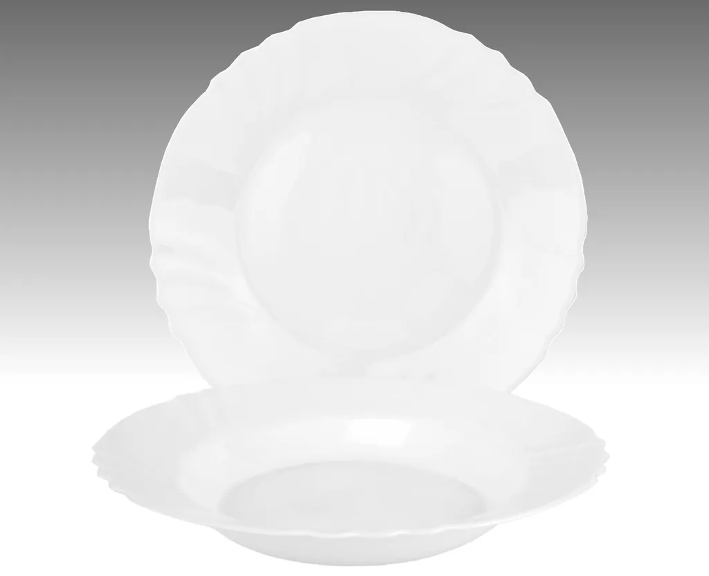 EBRO Tafelservice, 12tlg., Speiseteller + Suppenteller, Essteller, Opal-Hartglas 2 EBRO Tafelservice, 12tlg., Speiseteller + Suppenteller, Essteller, Opal-Hartglas – Bild 2