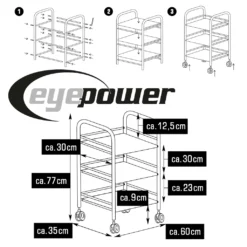 Edelstahl Küchenwagen 3 Etagen 60x35x77 Cm Servierwagen Teewagen Bad-Rollwagen -Haushalts Verkauf b0718a580de42321f399134c177f7d5f
