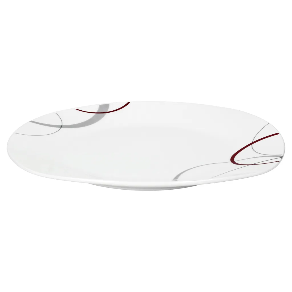 Tafelservice Palazzo 12tlg. - Weiß MitNachbildung-Kreisen In Grau Und Dunkelrot - Für 6 Personen 3 Tafelservice Palazzo 12tlg. - Weiß MitNachbildung-Kreisen In Grau Und Dunkelrot - Für 6 Personen – Bild 3