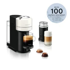 De'Longhi Nespresso-Kapselmaschine Vertuo Next ENV 120.W + Milchaufschäumer -Haushalts Verkauf b326916af3de140ff22aba420ca2d919