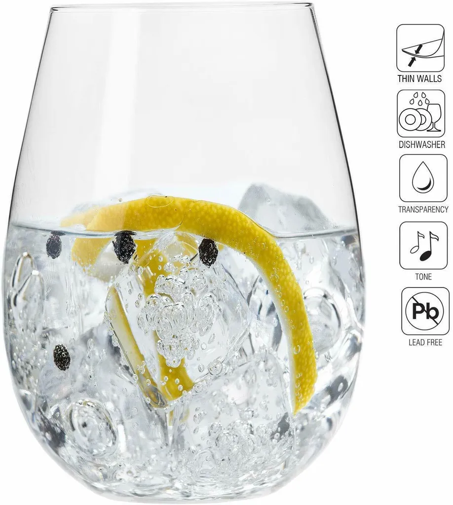 KROSNO Harmony Große Weißweingläser Ohne Stiel, 6er-Set, 500 Ml 15 KROSNO Harmony Große Weißweingläser Ohne Stiel, 6er-Set, 500 Ml – Bild 15