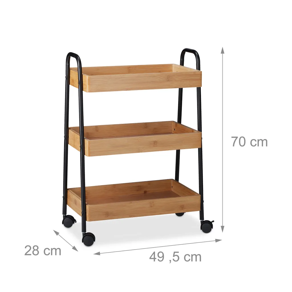 Relaxdays Servierwagen Bambus 4 Relaxdays Servierwagen Bambus – Bild 4