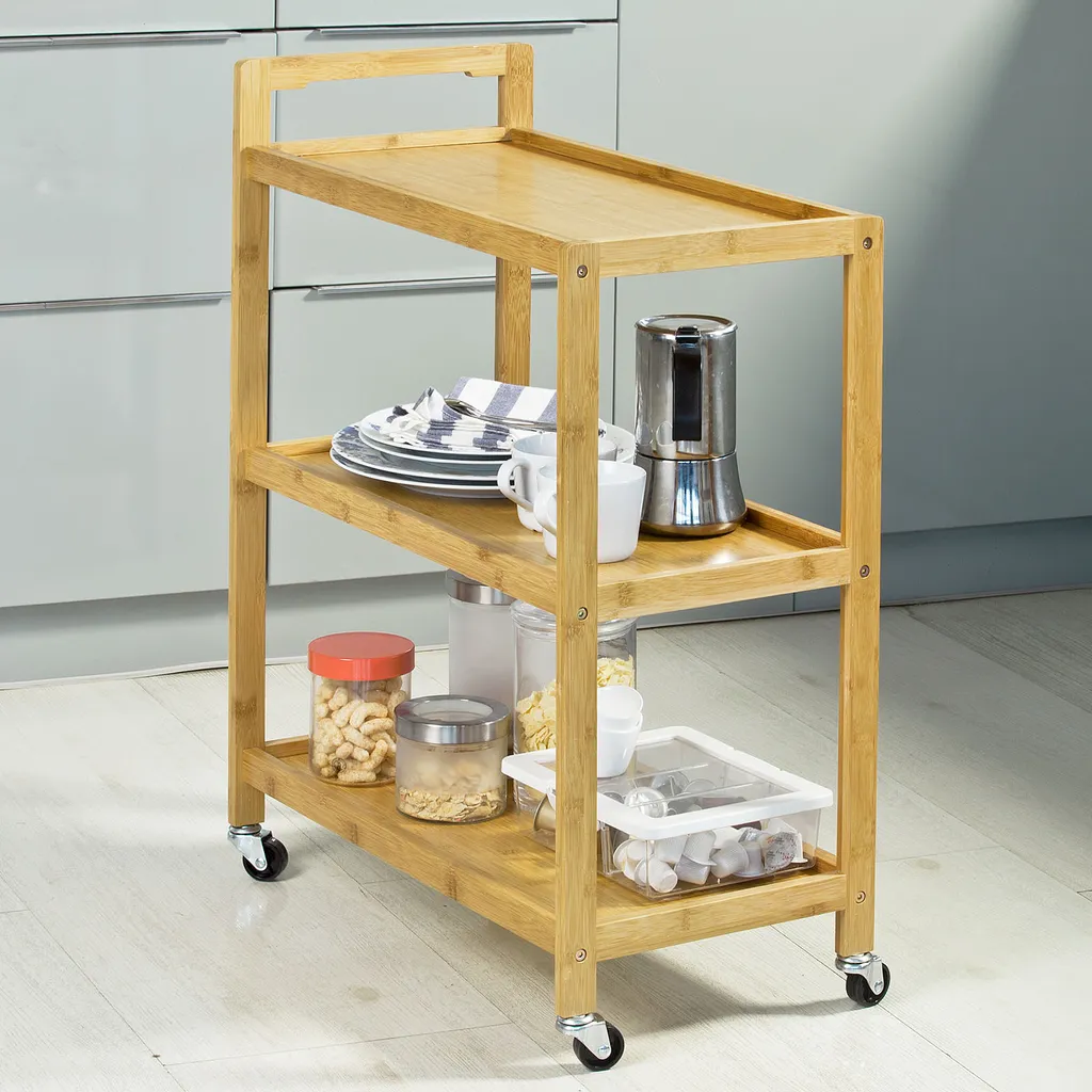 SoBuy Servierwagen, Küchenwagen, Küchenregal, Rollwagen, Teewagen, FKW34-B-N 3 SoBuy Servierwagen, Küchenwagen, Küchenregal, Rollwagen, Teewagen, FKW34-B-N – Bild 3