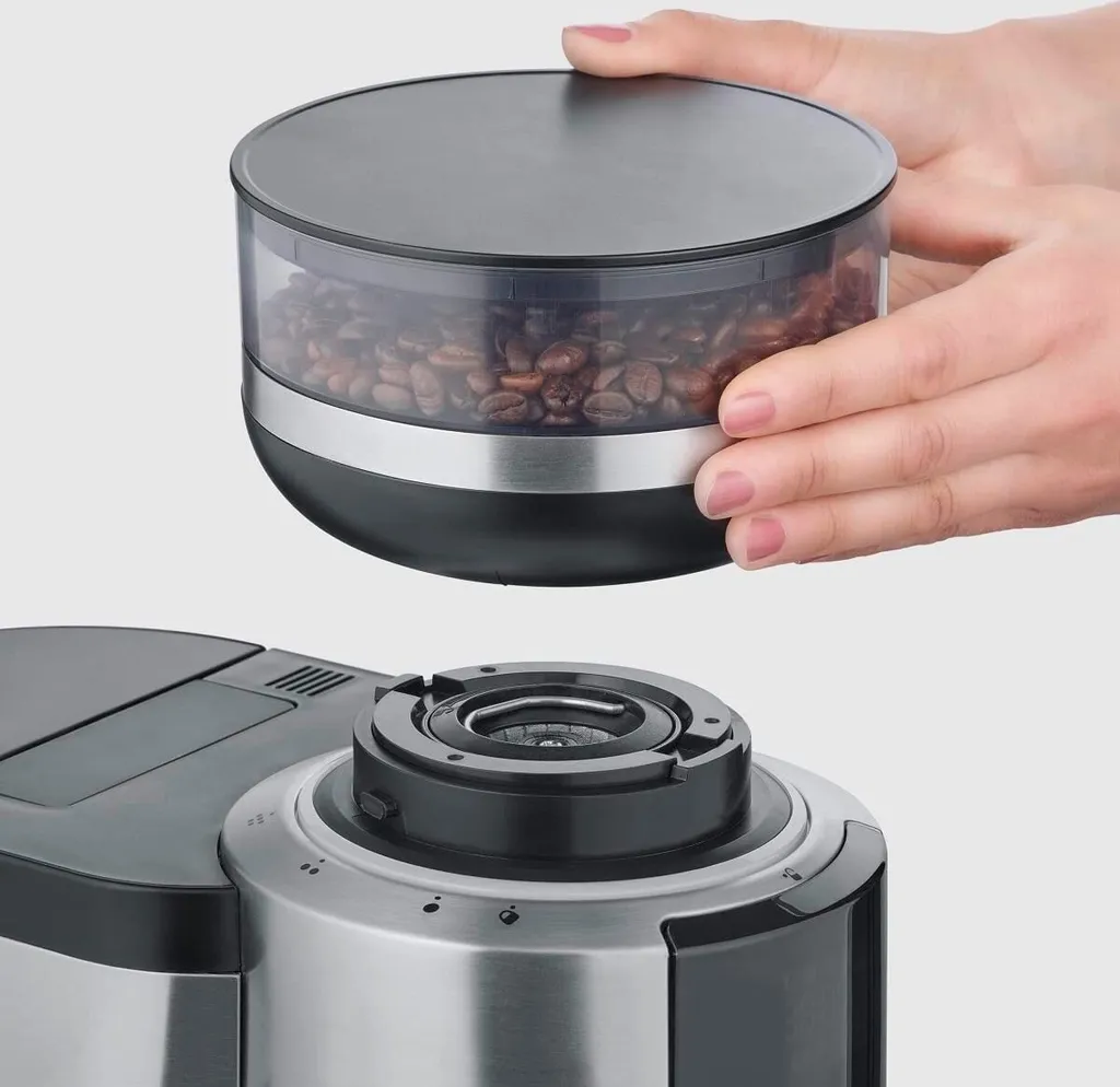 SEVERIN FILKA Vollautomat Für Filterkaffee Mit Glaskanne KA 4850 Aus Edelstahl, Matt-schwarz Edelstahl-gebürstet 2 SEVERIN FILKA Vollautomat Für Filterkaffee Mit Glaskanne KA 4850 Aus Edelstahl, Matt-schwarz Edelstahl-gebürstet – Bild 2