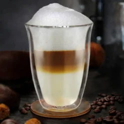 Creano Doppelwandige Gläser 250ml „DG-V“, 4er Set, Thermoglas Doppelwandig Aus Borosilikatglas, Kaffeegläser, Teegläser, Latte Gläser, Doppelwandgläser -Haushalts Verkauf ba7ec66eafdabca8dc71826dd6b9558a