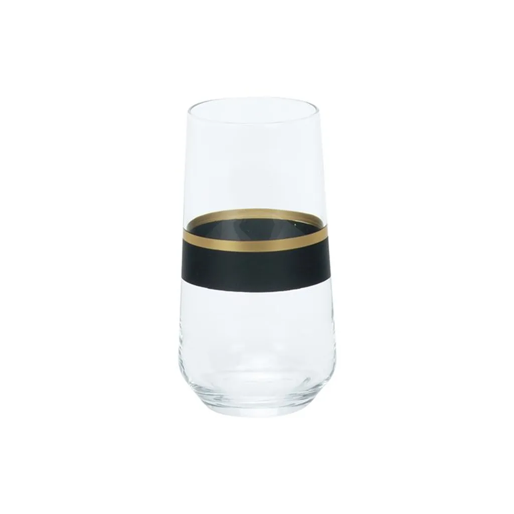 Longdrinkgläser Set | Schwarz-Gold 6-Teilig 2 Longdrinkgläser Set | Schwarz-Gold 6-Teilig – Bild 2