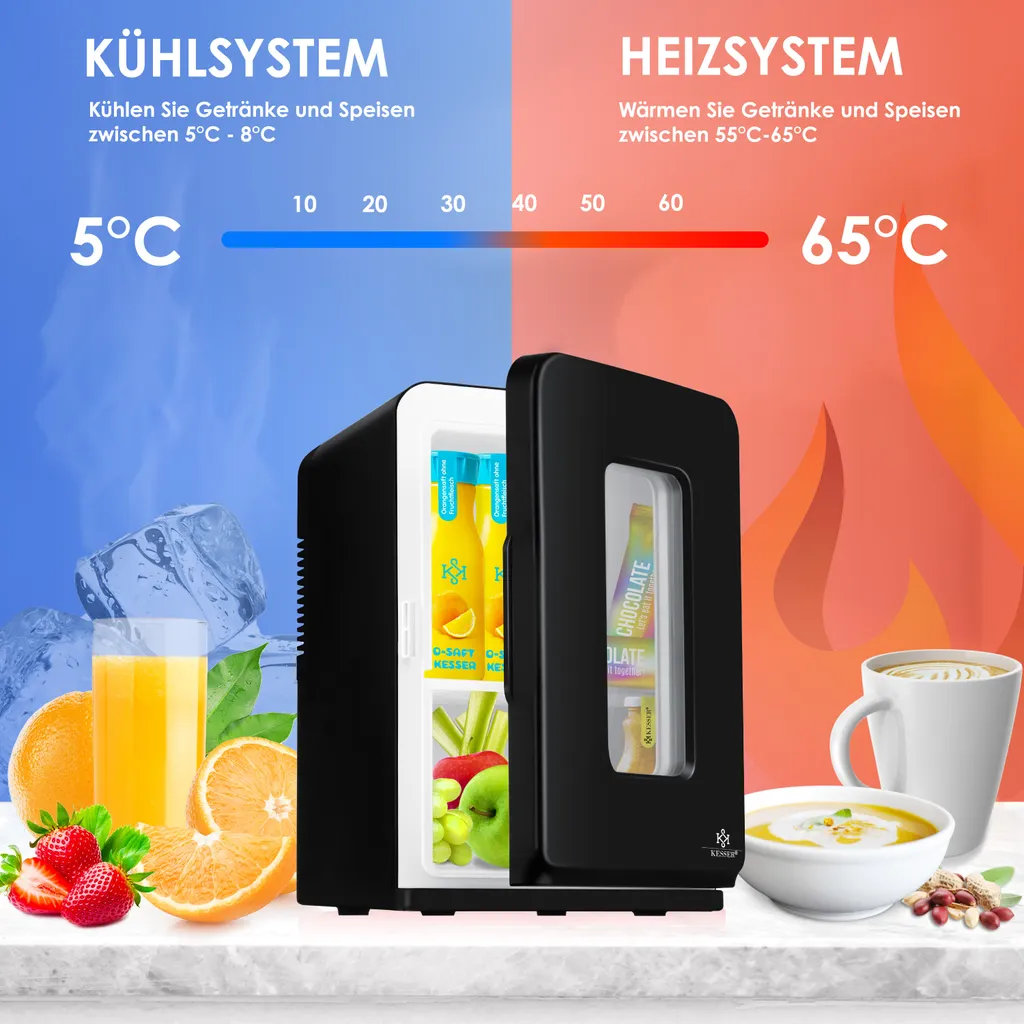 KESSER® 2in1 Mini Kühlschrank Kühlbox 15 Liter Kühl Und Heizfunktion Tragbarer AC DC 220-240V/12V Steckdose Und Zigarettenanzünder Warmhaltebox Mini-Thermobox Auto Büros Zimmer Camping Garten , Farbe:Schwarz, Größe:15L 8 KESSER® 2in1 Mini Kühlschrank Kühlbox 15 Liter Kühl Und Heizfunktion Tragbarer AC DC 220-240V/12V Steckdose Und Zigarettenanzünder Warmhaltebox Mini-Thermobox Auto Büros Zimmer Camping Garten , Farbe:Schwarz, Größe:15L – Bild 8