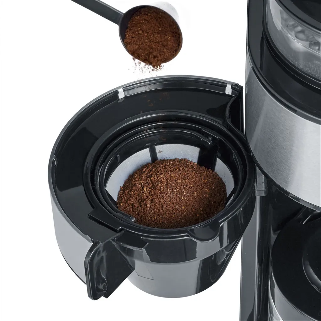 Severin KA 4811 Filterkaffeemaschine Mit Mahlwerk Für 6 Tassen Edelstahl Schwarz 2 Severin KA 4811 Filterkaffeemaschine Mit Mahlwerk Für 6 Tassen Edelstahl Schwarz – Bild 2