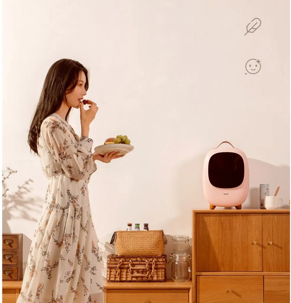 Baseus Mini Beauty Kühlschrank Für Kosmetik Reisekühlschrank Mit Heizung 8l 220V EU / 12V Weiß 10 Baseus Mini Beauty Kühlschrank Für Kosmetik Reisekühlschrank Mit Heizung 8l 220V EU / 12V Weiß – Bild 10