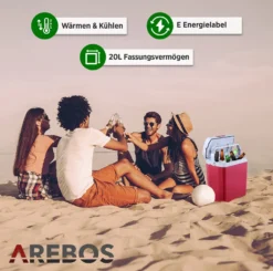 AREBOS 20 Liter Kühlbox Elektrisch, Klein, Zum Kühlen Und Warmhalten, Mit ECO Modus, 12/230 V Für Auto Und Steckdose, Kühltasche, Isoliertasche -Haushalts Verkauf bd89cc33f4131236077972cadab6cd28