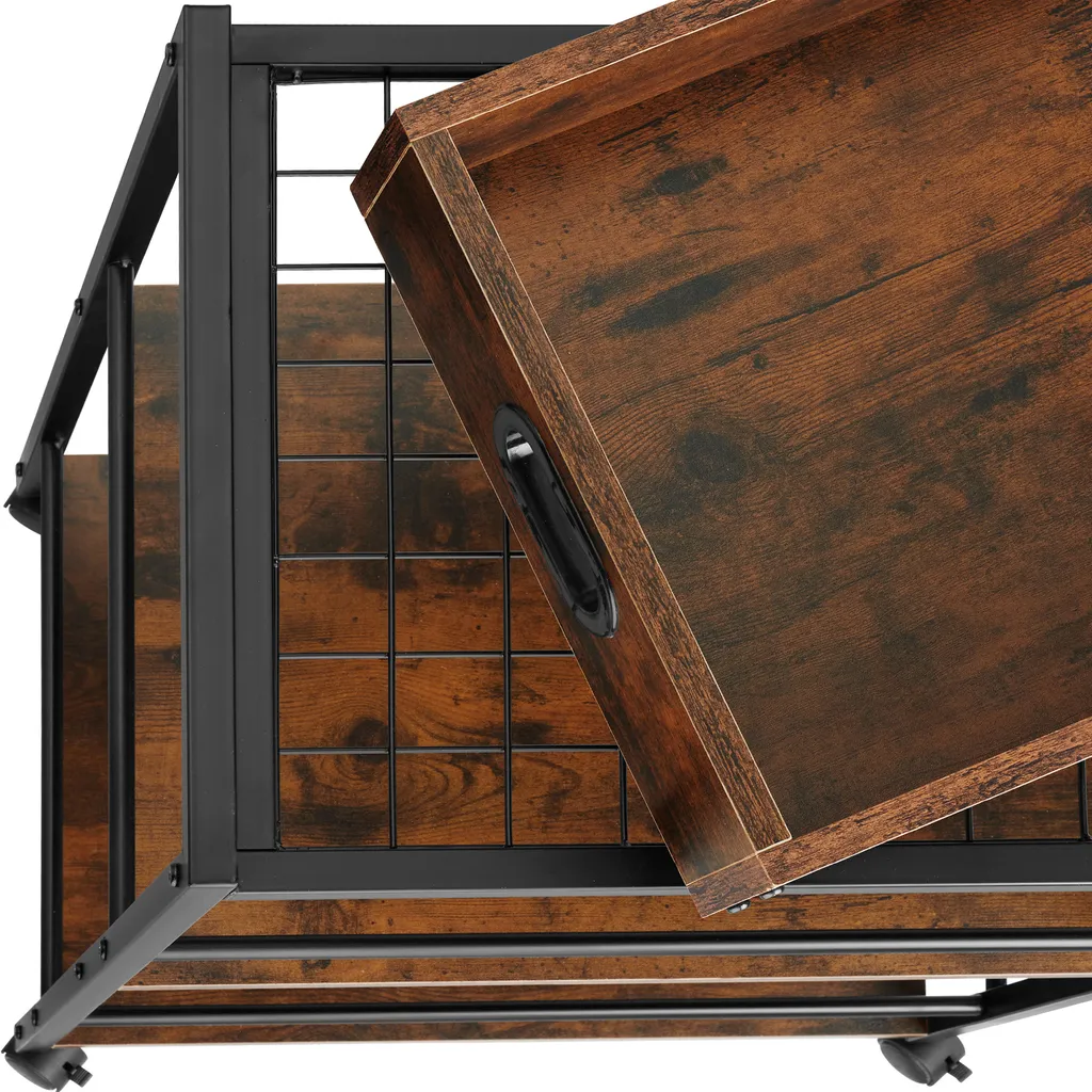 Tectake Servierwagen Worcester 65x41,5x87cm - Industrial Dunkelbraun 8 Tectake Servierwagen Worcester 65x41,5x87cm - Industrial Dunkelbraun – Bild 8