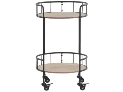 Servierwagen Schwarz / Heller Holzfarbton Aus MDF/ Metall 39 X 39 X 64 Cm Mit 2 Ablagen Rund Viel Stauraum Wohnzimmer Modern Elegant 8 Servierwagen Schwarz / Heller Holzfarbton Aus MDF/ Metall 39 X 39 X 64 Cm Mit 2 Ablagen Rund Viel Stauraum Wohnzimmer Modern Elegant -Haushalts Verkauf bf4d7867932a76d44005eab44a0a7013