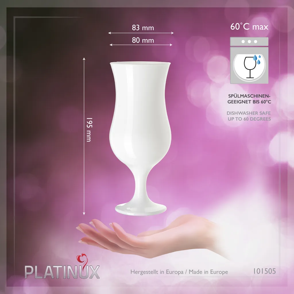 Weiße Cocktailgläser 400ml (max. 470ml) Longdrinkgläser Set 6 Stück Bargläser 5 Weiße Cocktailgläser 400ml (max. 470ml) Longdrinkgläser Set 6 Stück Bargläser – Bild 5