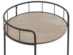 Servierwagen Schwarz / Heller Holzfarbton Aus MDF/ Metall 39 X 39 X 64 Cm Mit 2 Ablagen Rund Viel Stauraum Wohnzimmer Modern Elegant 9 Servierwagen Schwarz / Heller Holzfarbton Aus MDF/ Metall 39 X 39 X 64 Cm Mit 2 Ablagen Rund Viel Stauraum Wohnzimmer Modern Elegant -Haushalts Verkauf bf95dec18b3aee9c27faefa275c40baa