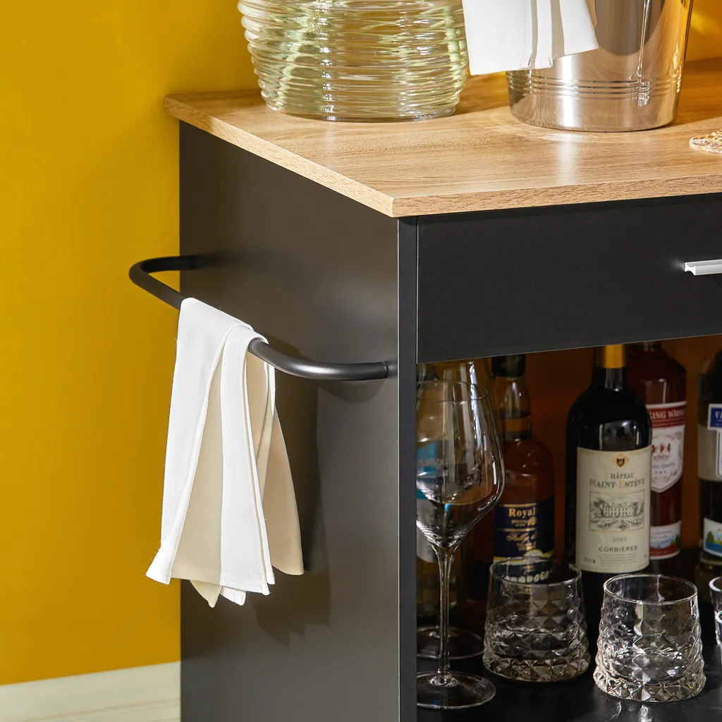 SoBuy FKW113-SCH Servierwagen Küchenwagen Kücheninsel Küchenschrank Rollwagen Mikrowellenschrank Küchenrollwagen Schwarz BHT Ca.: 82x88x46cm 7 SoBuy FKW113-SCH Servierwagen Küchenwagen Kücheninsel Küchenschrank Rollwagen Mikrowellenschrank Küchenrollwagen Schwarz BHT Ca.: 82x88x46cm – Bild 7