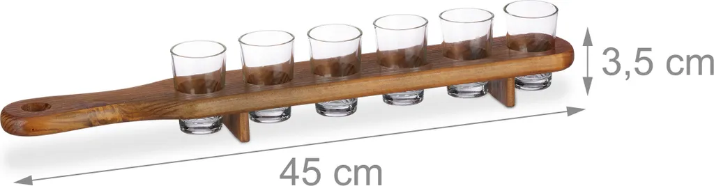 Relaxdays Schnapsbrett Holz Mit 6 Gläsern 4 Relaxdays Schnapsbrett Holz Mit 6 Gläsern – Bild 4