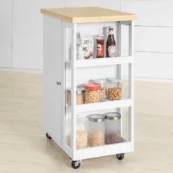 SoBuy FKW75-WN Küchenwagen Servierwagen Beistellwagen Rollwagen Mit 1 Tür Und 3 Regalböden Weiß-Natur BHT Ca.: 60x90x40cm 11 SoBuy FKW75-WN Küchenwagen Servierwagen Beistellwagen Rollwagen Mit 1 Tür Und 3 Regalböden Weiß-Natur BHT Ca.: 60x90x40cm -Haushalts Verkauf c50ca3e83cae463f697ea727838a865e