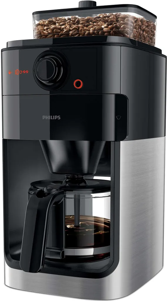 Philips Grind + Brew Filterkaffeemaschine Mit Mahlwerk, 1.2 L Glaskanne, Bis Zu 12 Tassen, Metall, Schwarz (HD7767/00) 1 Philips Grind + Brew Filterkaffeemaschine Mit Mahlwerk, 1.2 L Glaskanne, Bis Zu 12 Tassen, Metall, Schwarz (HD7767/00)