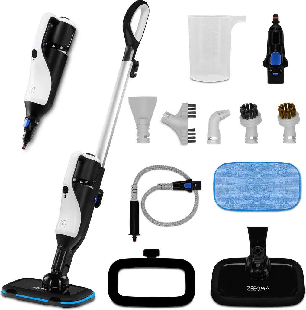 ZEEGMA PAAR Steam Dampfreiniger 15in1, Power 1400W, Reinigt Mehrere Oberflächen, Tötet Bis Zu 99,7% Der Bakterien Und Keime, Einstellbare Dampfleistung, 7 Aufsätze Für Verschiedene Anwendungen 1 ZEEGMA PAAR Steam Dampfreiniger 15in1, Power 1400W, Reinigt Mehrere Oberflächen, Tötet Bis Zu 99,7% Der Bakterien Und Keime, Einstellbare Dampfleistung, 7 Aufsätze Für Verschiedene Anwendungen