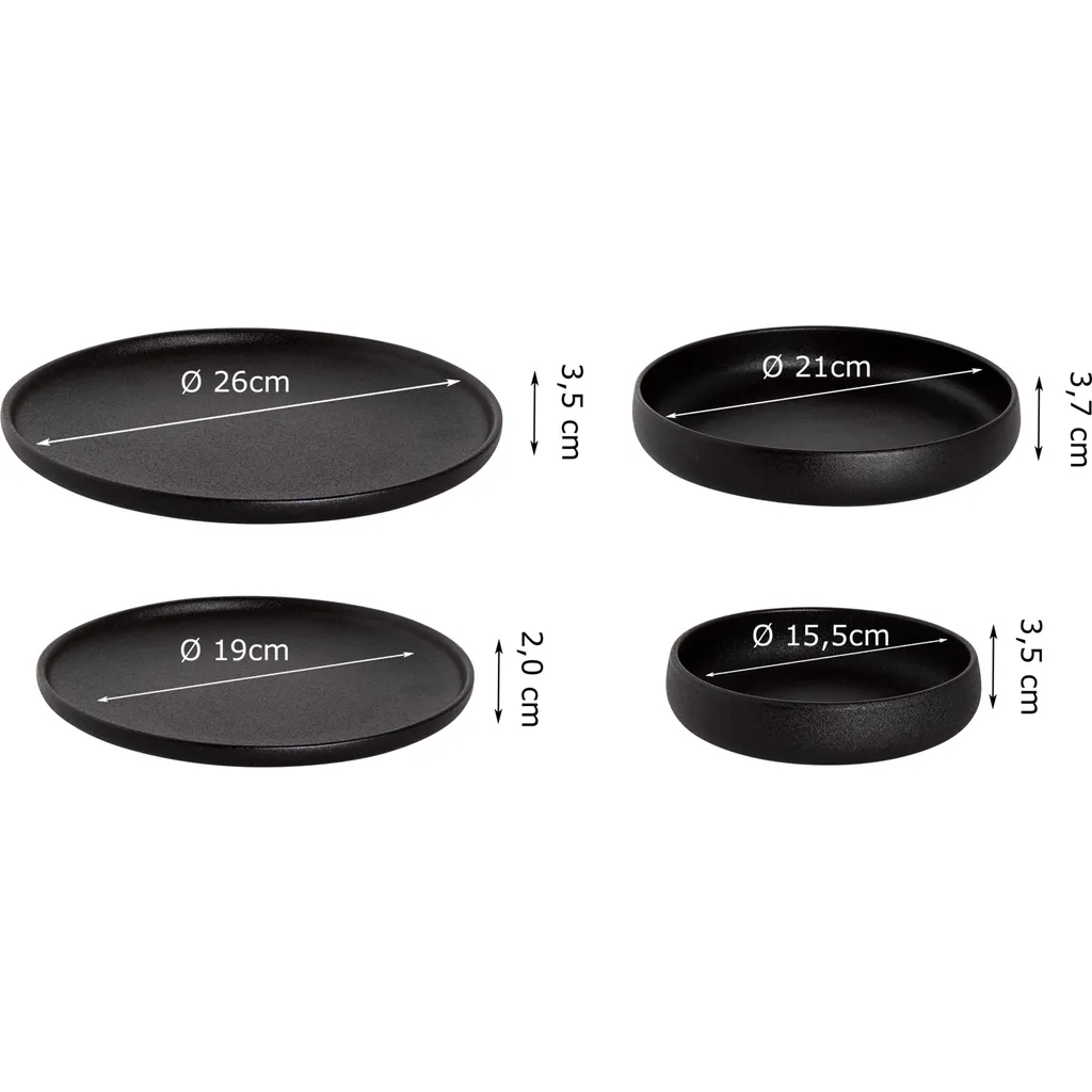 Maastricht Porselein Universe Porzellan Kombiservice 24 Tlg. 6 Pers Schwarz 1 Maastricht Porselein Universe Porzellan Kombiservice 24 Tlg. 6 Pers Schwarz