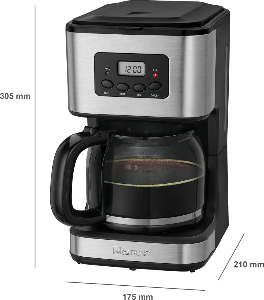 Clatronic KA 3642 Kaffeefiltermaschine Für 12-14 Tassen 1,5 L, Programmierbare 24-Stunden LCD-Digital-Zeitschaltuhr, Edelstahlfront 7 Clatronic KA 3642 Kaffeefiltermaschine Für 12-14 Tassen 1,5 L, Programmierbare 24-Stunden LCD-Digital-Zeitschaltuhr, Edelstahlfront – Bild 7