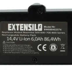 Staubsauger-Akku Für IRobot Roomba 614, 801, 960, Serien 600, 800, 900 - 6000 MAh, 14,4 Volt, Li-Ion -Haushalts Verkauf cfcac842b43c5b6b23541dfbf2ab5c1b
