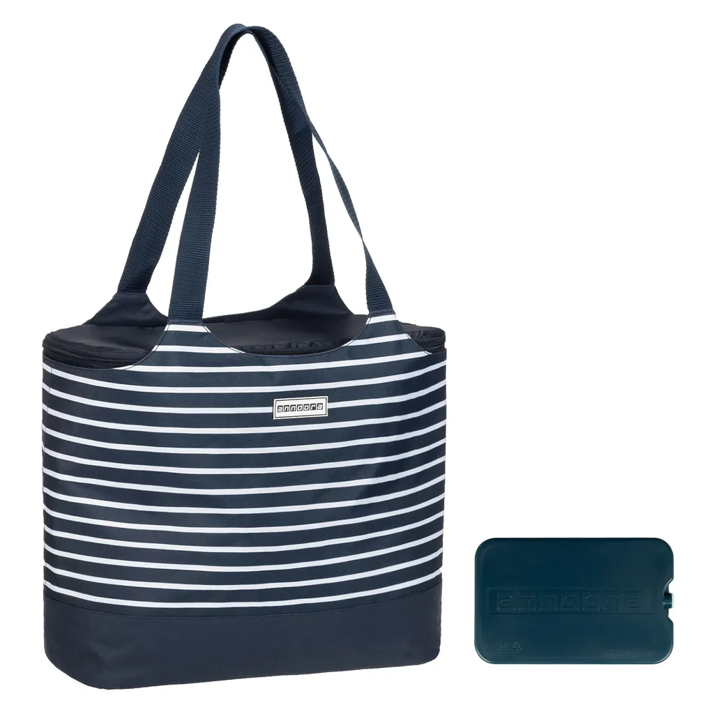 Strandtasche 2 In 1 Kühltasche + SchultertascheAHOI Blau Weiß - Navy 1 Strandtasche 2 In 1 Kühltasche + SchultertascheAHOI Blau Weiß - Navy