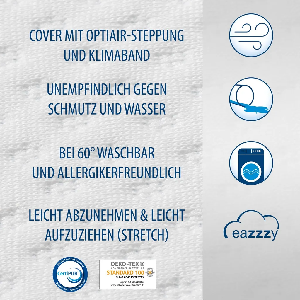 Genius Eazzzy Matratzentopper 140x200 Cm Matratzenauflage Topper Visco Set Bett; A19205 6 Genius Eazzzy Matratzentopper 140x200 Cm Matratzenauflage Topper Visco Set Bett; A19205 – Bild 6