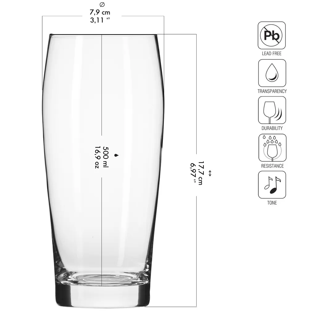 KROSNO Chill Weizengläser Biergläser, 6er-Set, 500 Ml 2 KROSNO Chill Weizengläser Biergläser, 6er-Set, 500 Ml – Bild 2