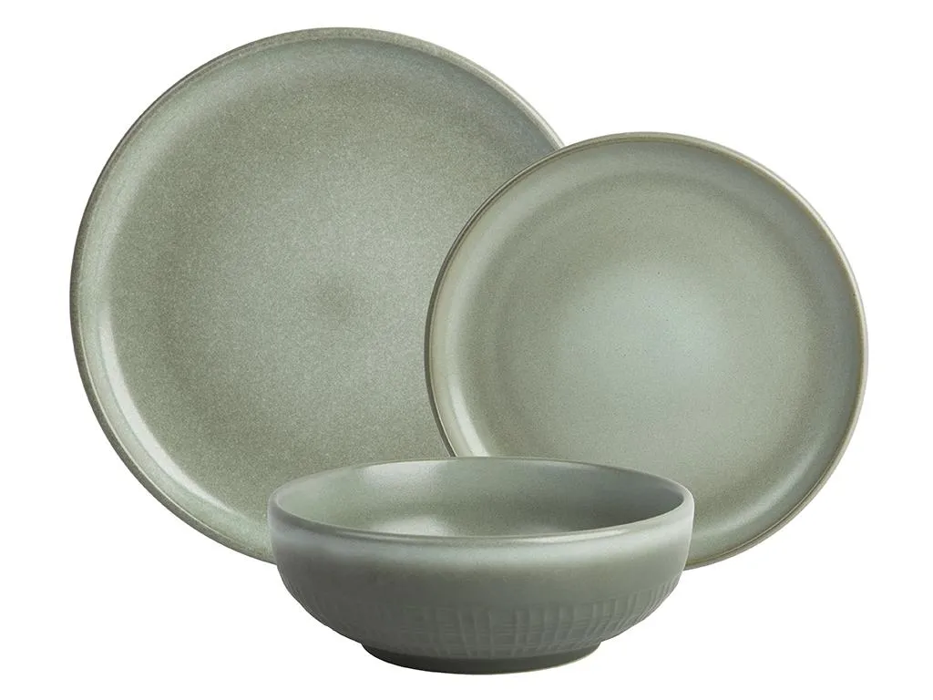 Tafelservice - Steingut - 18-teilig - Grün - MOCHA 1 Tafelservice - Steingut - 18-teilig - Grün - MOCHA