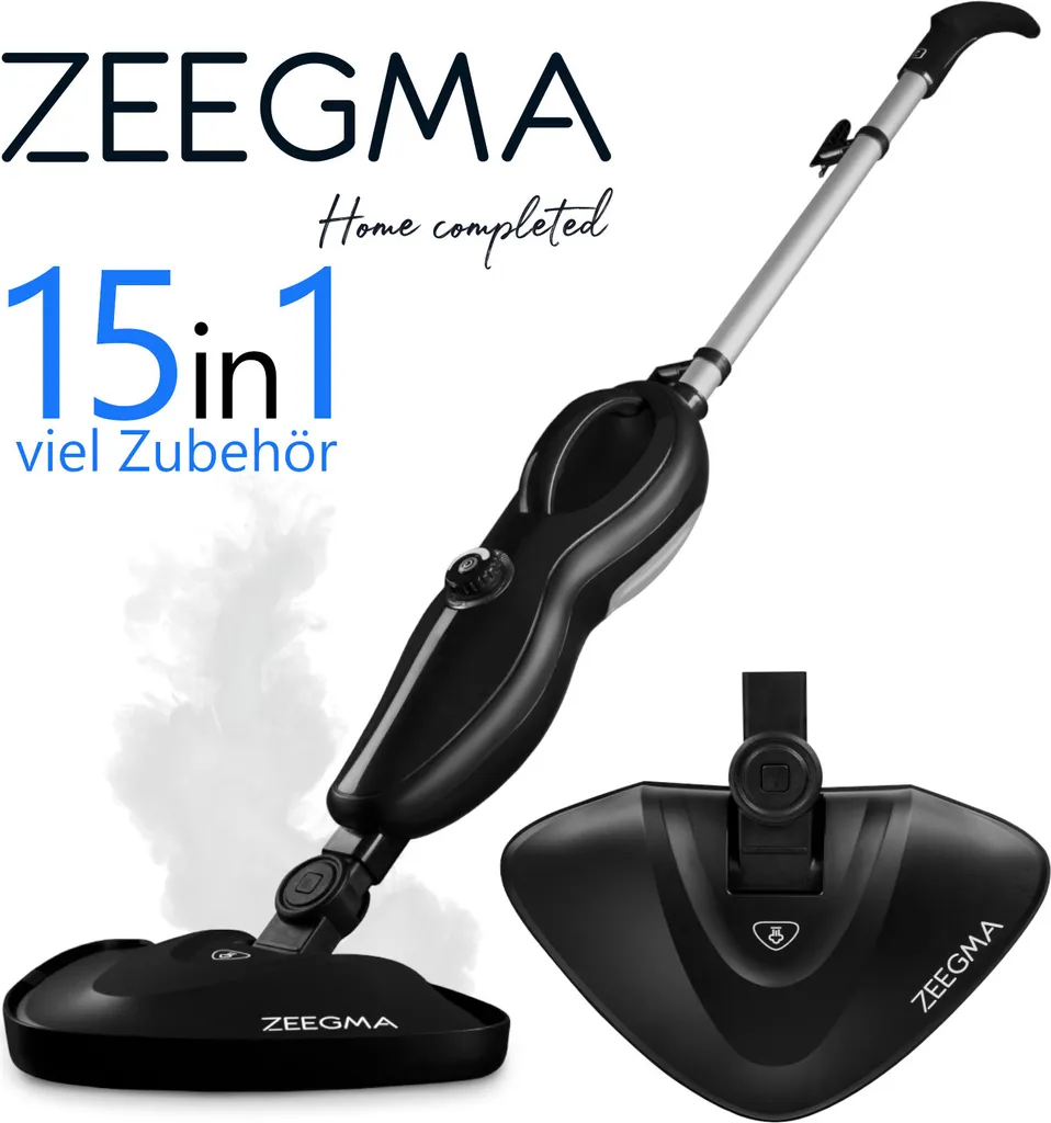 ZEEGMA Puur Dampfreiniger 1500 W Dampfbesen Dampfmop Haushaltsdampfer SET 15in1 1 ZEEGMA Puur Dampfreiniger 1500 W Dampfbesen Dampfmop Haushaltsdampfer SET 15in1