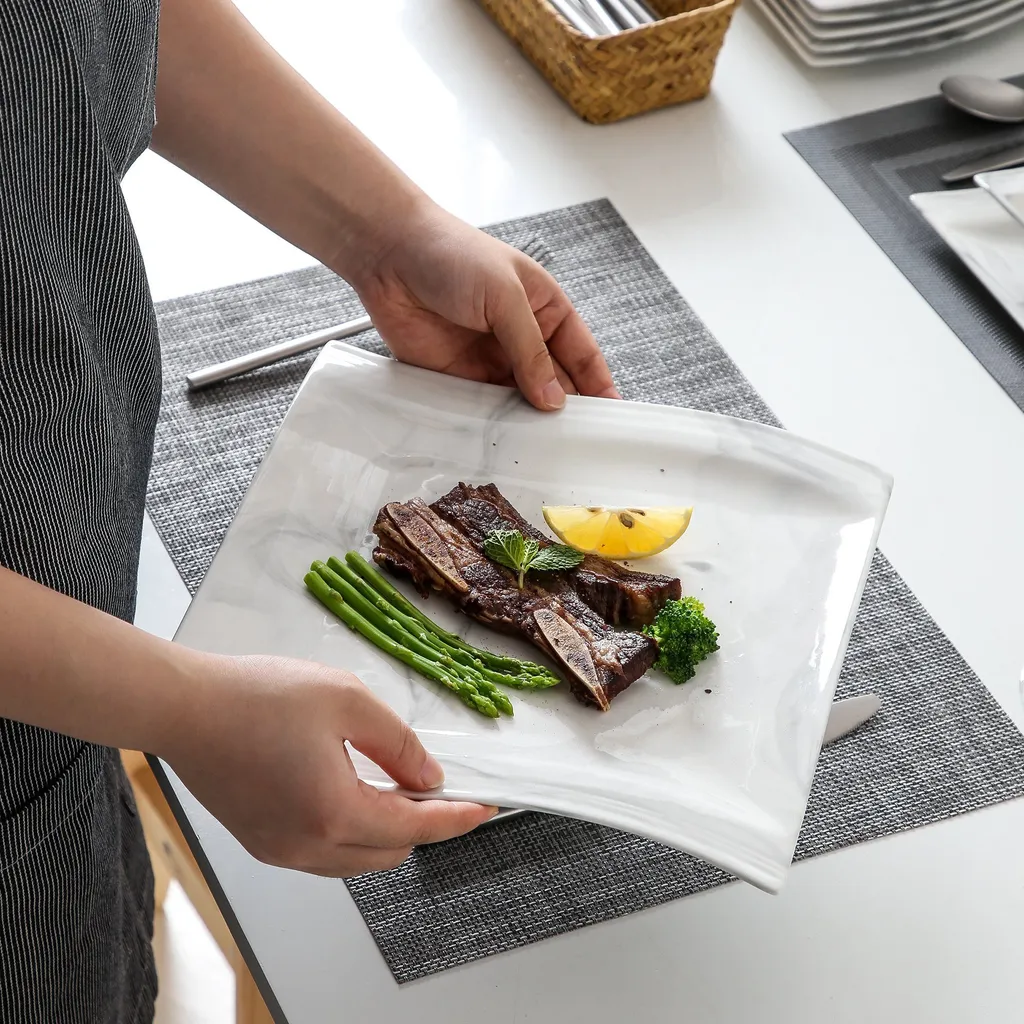 MALACASA, Serie Flora, Marmor Porzellan Tafelservice 12 Teiligen Set Kombiservice Geschirrset Mit Je 6 Speiseteller Und 6 Suppenteller Für 6 Personen 5 MALACASA, Serie Flora, Marmor Porzellan Tafelservice 12 Teiligen Set Kombiservice Geschirrset Mit Je 6 Speiseteller Und 6 Suppenteller Für 6 Personen – Bild 5