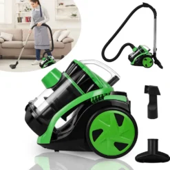 EINFEBEN Staubsauger Zyklon Beutellos Bodenstaubsauger Zyklon Sauger 900W HEPA Filter,Grün