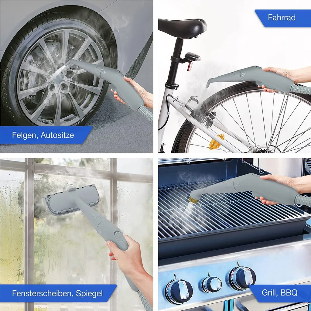 LEBENLANG Dampfreiniger Handgerät Steam Cleaner - 1000W & 300ml Mit 9 Zubehör | Polsterreiniger Gerät | Polster Handdampfreiniger Polstermöbel Fugenreiniger Für Bad Fliesen | Premium Dampf Reiniger… 7 LEBENLANG Dampfreiniger Handgerät Steam Cleaner - 1000W & 300ml Mit 9 Zubehör | Polsterreiniger Gerät | Polster Handdampfreiniger Polstermöbel Fugenreiniger Für Bad Fliesen | Premium Dampf Reiniger… – Bild 7