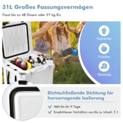 COSTWAY 31L Kühlbox Strapazierfähig Kühler Mit Korb & Getränkehalter Griffen & Fischlineal Eiskühler Tragbar Kälte Bis 9 Tage Weiß 9 COSTWAY 31L Kühlbox Strapazierfähig Kühler Mit Korb & Getränkehalter Griffen & Fischlineal Eiskühler Tragbar Kälte Bis 9 Tage Weiß -Haushalts Verkauf e201691cc09fe9294a45772a9713c5b2