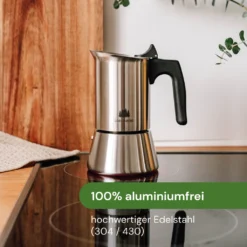 Espressokocher Edelstahl 2 Tassen I Mokkakanne Inkl. Ersatzdichtung I Mokkakocher (100 Ml Füllmenge -Haushalts Verkauf e377afb533472fd699c60e61909ed0ee