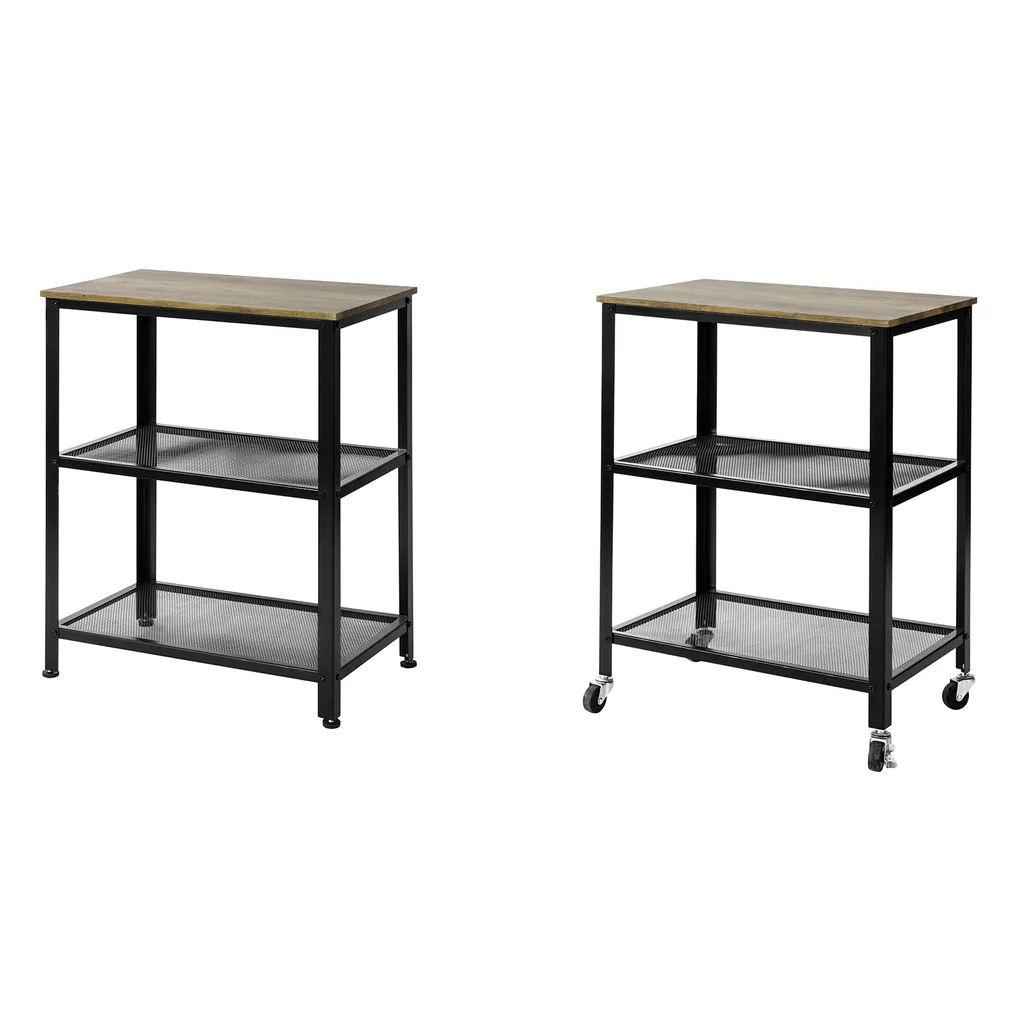 SoBuy SVW04-N Servierwagen Mit 3 Ablagen Beistellwagen Rollwagen Küchenwagen Küchenregal Industrie-Design BHT Ca.: 60x78x40cm 4 SoBuy SVW04-N Servierwagen Mit 3 Ablagen Beistellwagen Rollwagen Küchenwagen Küchenregal Industrie-Design BHT Ca.: 60x78x40cm – Bild 4