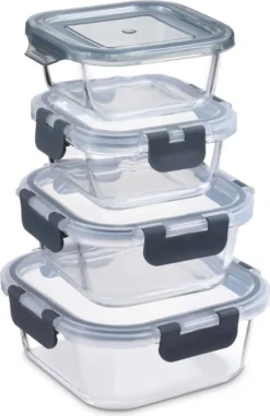 PIE LOCK Frischhaltedosen Set 24 Teilig - Frischhalte Dosen Glasdose Eckig Vorratsdosen - In Transparent Mit Grau Mikrowellengeeignete Frischhaltedose Essensbox Für Lebensmittel BPA-Frei 10 PIE LOCK Frischhaltedosen Set 24 Teilig - Frischhalte Dosen Glasdose Eckig Vorratsdosen - In Transparent Mit Grau Mikrowellengeeignete Frischhaltedose Essensbox Für Lebensmittel BPA-Frei -Haushalts Verkauf e64d4b16850dea96730b85e8041d5c10