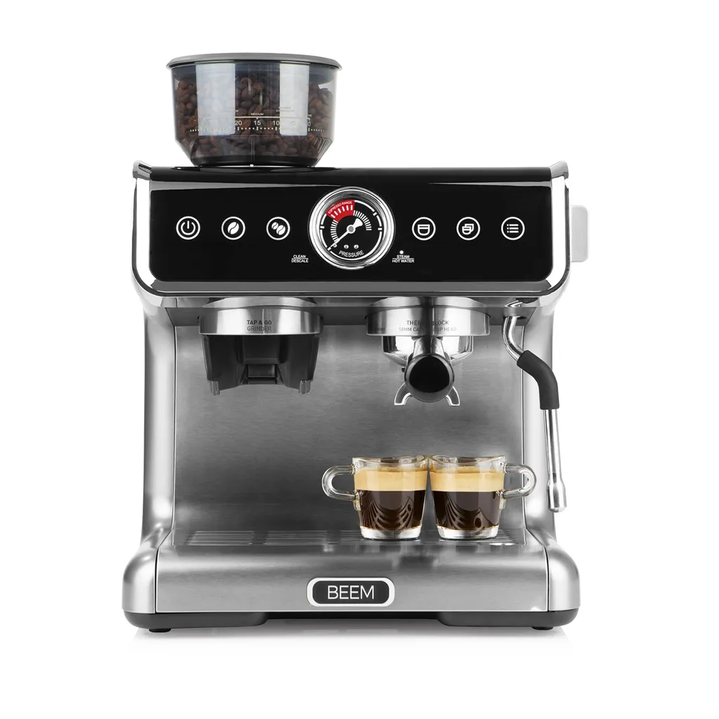 BEEM ESPRESSO-GRIND-PROFESSION Espresso-Siebträgermaschine Mit Mahlwerk + 1x ESPRESSO PERFETTO Ganze Bohne + 1x CAFÉ CREMA Ganze Bohne Espressomaschine Siebträger Maschine Barista Edelstahl Mit Mahlwerk Inkl Kaffee 3 BEEM ESPRESSO-GRIND-PROFESSION Espresso-Siebträgermaschine Mit Mahlwerk + 1x ESPRESSO PERFETTO Ganze Bohne + 1x CAFÉ CREMA Ganze Bohne Espressomaschine Siebträger Maschine Barista Edelstahl Mit Mahlwerk Inkl Kaffee – Bild 3