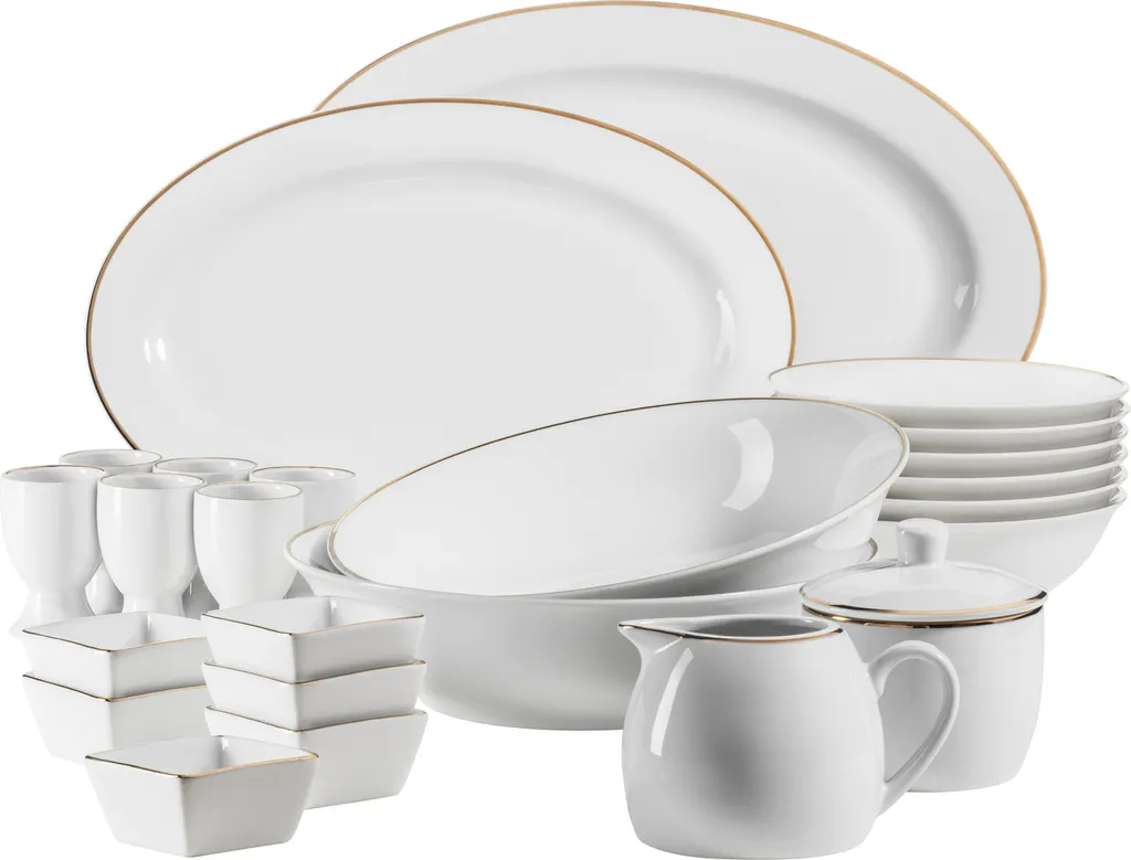 Mäser 931735 Kombiservice Professional Dining Für 6 Personen, Porzellan, Weiß (1 Set, 24-teilig) 1 Mäser 931735 Kombiservice Professional Dining Für 6 Personen, Porzellan, Weiß (1 Set, 24-teilig)