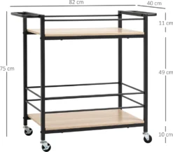 HOMCOM Küchenwagen Servierwagen Aufbewahrungswagen Beistellwagen Mit 2 Ebenen Und Griff Rollenwagen Für Küche Esszimmer Belastbarkeit 60 Kg Spanplatte 82 X 40 X 75 Cm 10 HOMCOM Küchenwagen Servierwagen Aufbewahrungswagen Beistellwagen Mit 2 Ebenen Und Griff Rollenwagen Für Küche Esszimmer Belastbarkeit 60 Kg Spanplatte 82 X 40 X 75 Cm -Haushalts Verkauf ee1b0033b357b4b41789c501f3baeb17