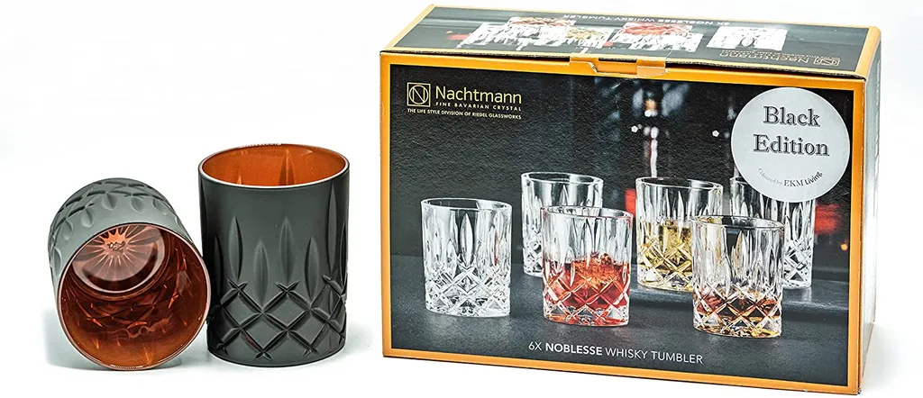Nachtmann Noblesse 6er-Set Black Edition Whisky Gläser 295 Ml I Spülmaschinenfest I Wasserglas Coloured By EKM (schwarz/kupfer) + 6er-Set EKM Living Trinkhalme Schwarz 2 Nachtmann Noblesse 6er-Set Black Edition Whisky Gläser 295 Ml I Spülmaschinenfest I Wasserglas Coloured By EKM (schwarz/kupfer) + 6er-Set EKM Living Trinkhalme Schwarz – Bild 2