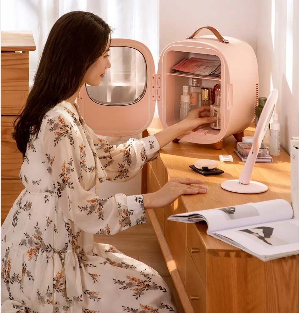 Baseus Mini Beauty Kühlschrank Für Kosmetik Reisekühlschrank Mit Heizung 8l 220V EU / 12V Weiß 14 Baseus Mini Beauty Kühlschrank Für Kosmetik Reisekühlschrank Mit Heizung 8l 220V EU / 12V Weiß – Bild 14